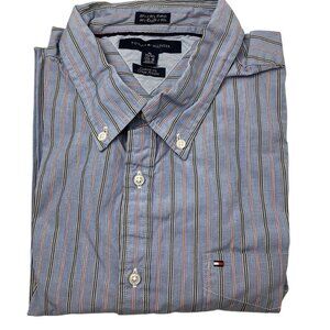 Tommy Hilfiger Button Down Custom Fit 80’S Two Ply Fabric Size XL (17.5-18)